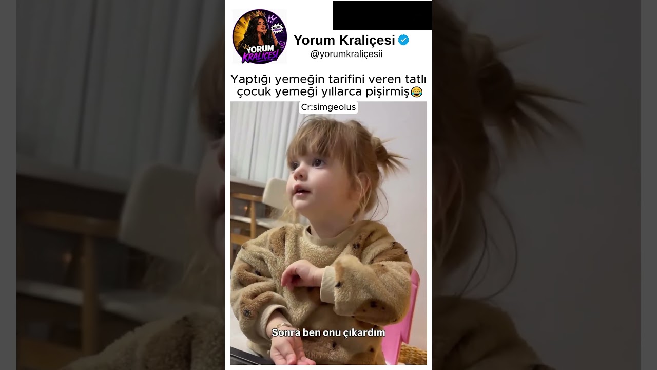 Yemek tarifi veren ÇOCUK 😂​😅​ IG:simgeolus