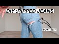 DIY Ripped Jeans, Butt Slit