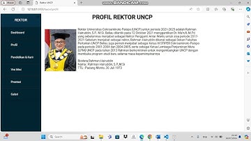 Tampilan website sistem informasi rektor uncp
