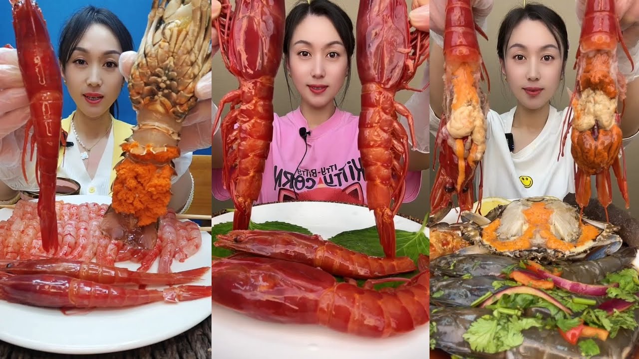 YUMMY #1958: BOILED SEAFOOD 🦐🦐🍤🦞, SHRIMP 🦐🦐🍤, LOBSTER 🦞🦞 {#mukbang #yummy #eating} #food #ur