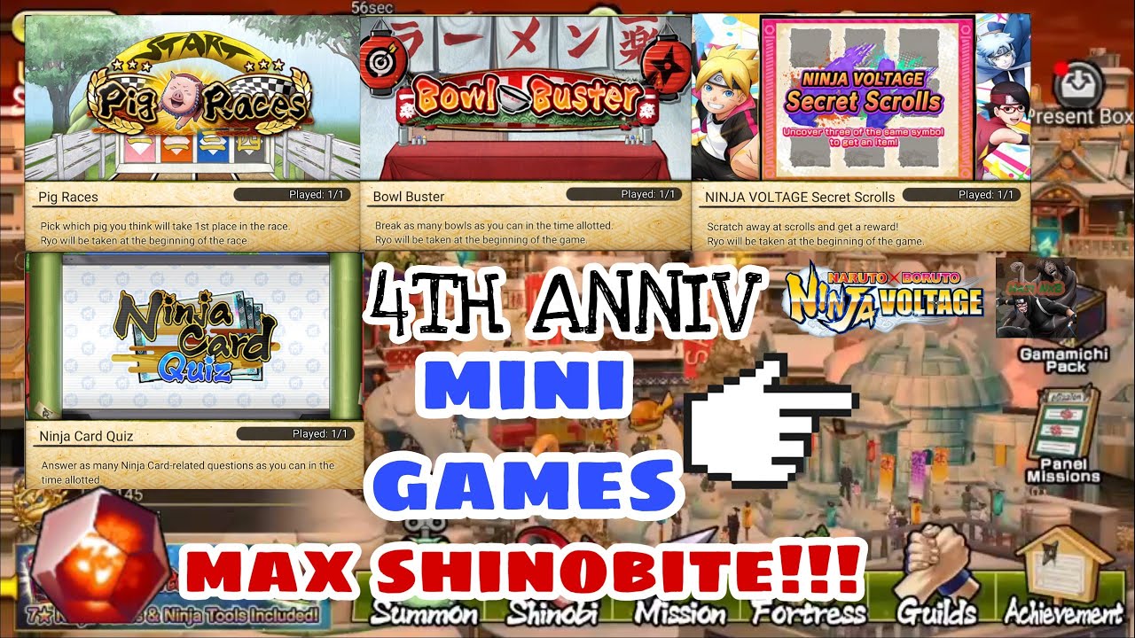 MAX SHINOBITE | REWARD MINI GAMES | 4TH ANNIVERSARY | NXB NV 