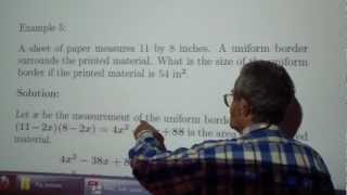 Beginning Algebra chapter 42 Part 2/4 Professor Feiner