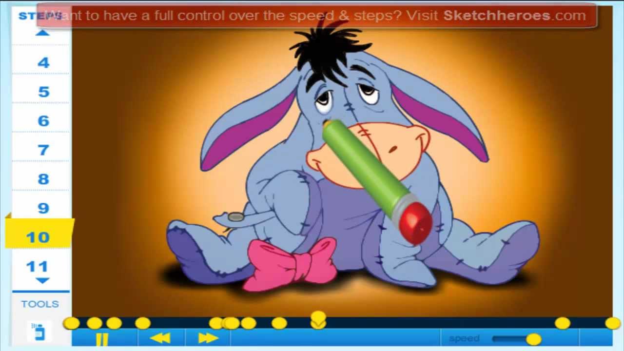 How to Draw Eeyore ( Winnie the Pooh) - Drawing Tutorial Video