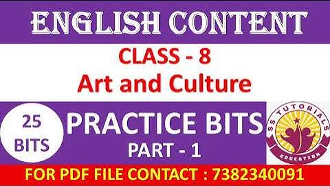 English Practice Bits for All Competitive Exams | Art and Culture