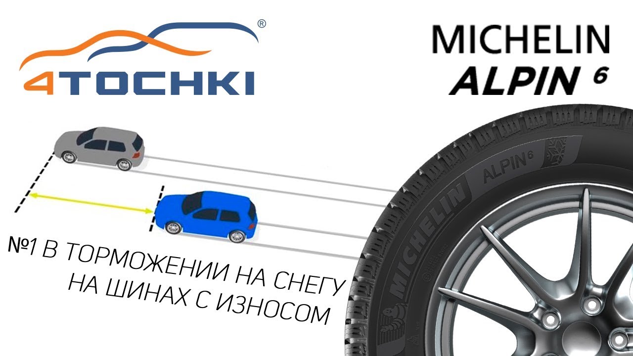 Michelin Alpin 6 - №1 в торможении на снегу на шинах с износом