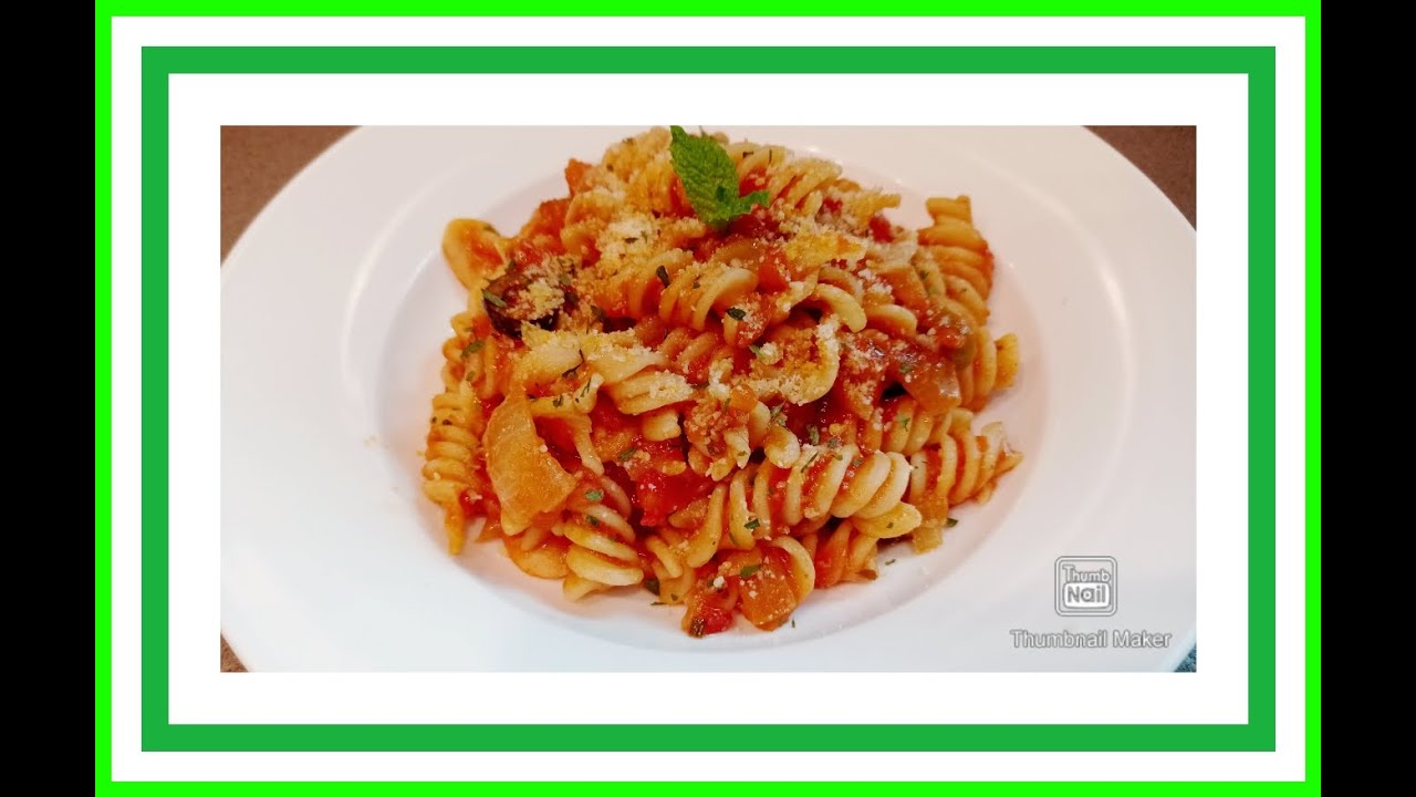 Pasta fusilli with Barilla sauce