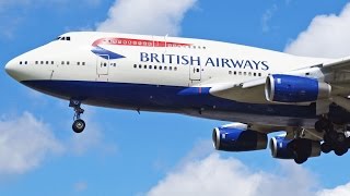 British Airways Boeing 747-436 G-CIVJ Landing London Heathrow Runway 27L [1080p HD]