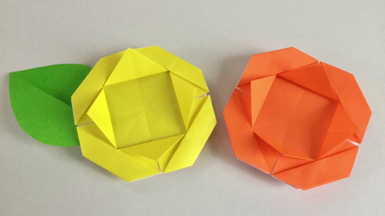 折り紙 バラ 平面 ｂ Youtube