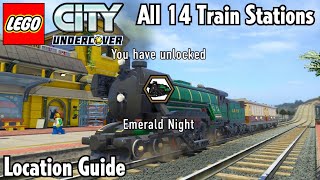 LEGO City Undercover - All 14 Train Stations Activated (Location Guide) - Unlock Emerald Night Train