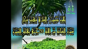 تلاوة بصوت القارئ فهد قحل من سورة القيامة من الاية 20حتى نهاية السورة