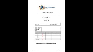 Grade 12 Baseline Assessment 2023 &2024