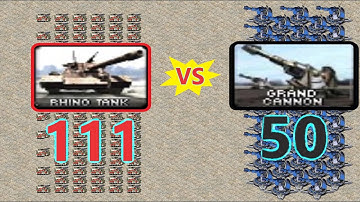 Rhino vs Grand Cannon - Same Cost - Red Alert 2
