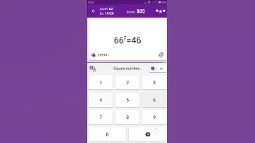 Math Tricks - Training mode - square numbers between 60 and 69 - level 062 (Number Keyboard)
