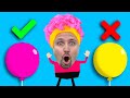 Alisa and sister pretend play Balloon Popping Challenge | Stories about Games with Dad