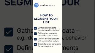 ✅ Want to get more out of your email list? It all starts with smart segmentation.
