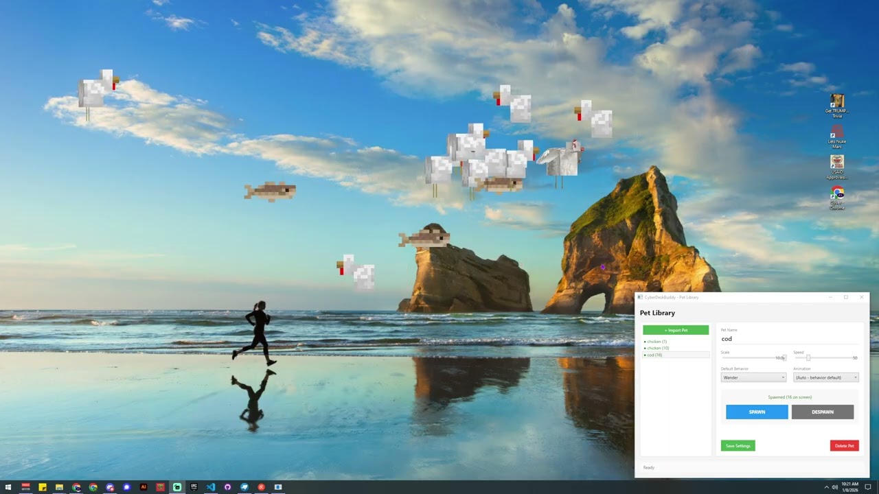 CyberDeskBuddy - Add Blockbench models to your desktop and screen savers as buddies. (WIP)