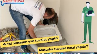 TUVALE'Tİ OLMAYAN EVE TUVALET YAPTIK/ ALATURKA TUVALET YAPIMI !