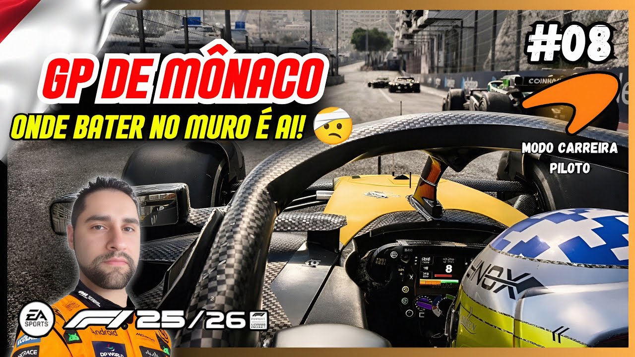 GP DE MÔNACO: Aqui errar é BATER no MURO! 🤕 | F1 25 MODO CARREIRA PILOTO - GAMEPLAY PS5 #8