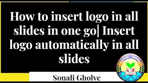 Automatically Insert logo in all slides| Insert Logo in PPT in one go|PPT Tips