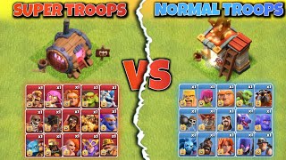 Super Troops VS Normal Troops | Max Level | TownHall 16 Edition | @Krazy4Clash