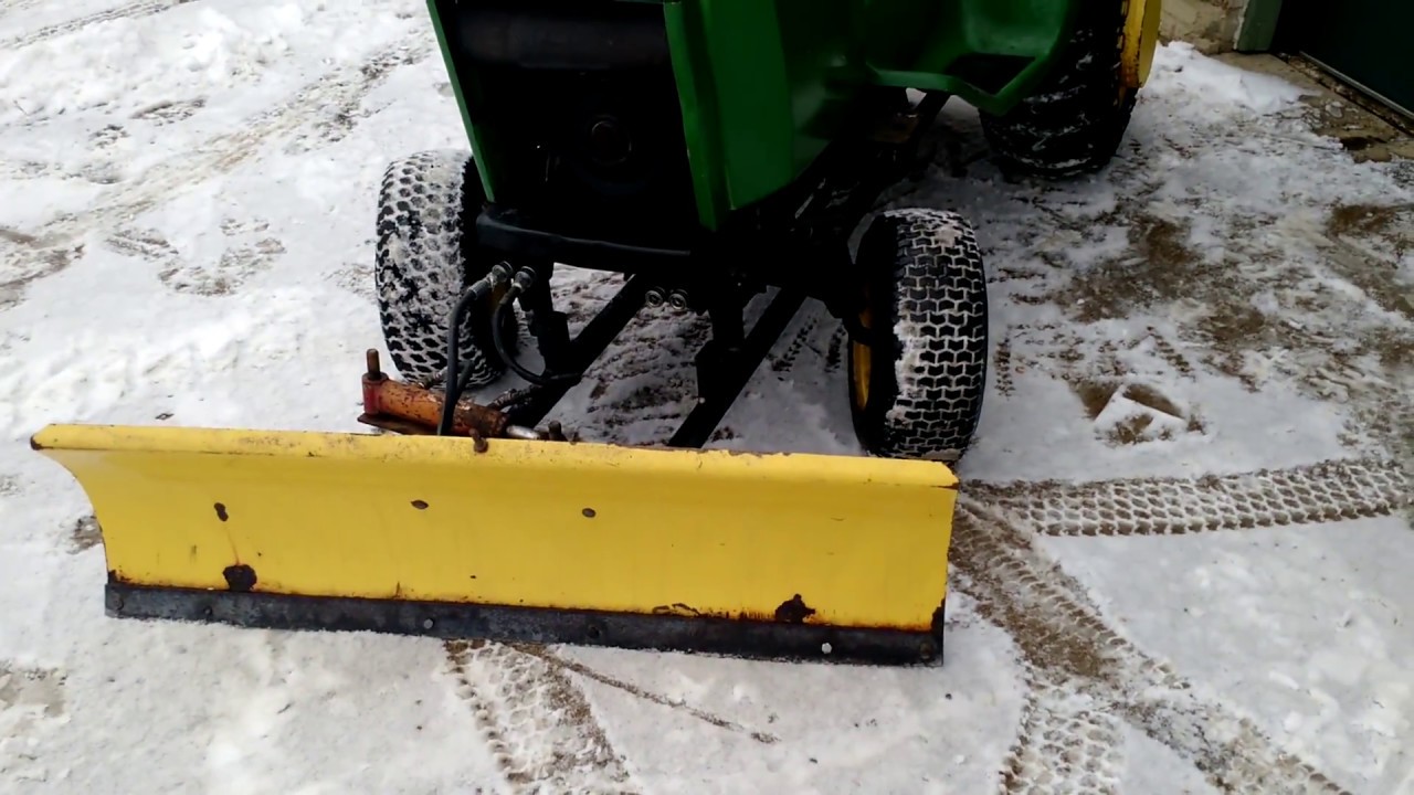 Homemade Snow Plow For Lawnmower John Deere 318 Youtube