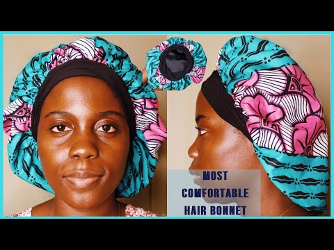 HOW TO MAKE SATIN BONNET WITHOUT AN ELASTIC BAND | MOST COMFORTABLE BONNET FOR SLEEP || 4C HAIR TIPS
