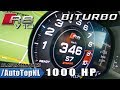 1000HP AUDI R8 V10 PLUS BITURBO Klasen 0-346km/h ACCELERATION & LAUNCH CONTROL by AutoTopNL