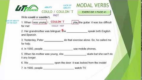 LEVEL 3 UNIT 2 EXERCISE 1 COULD
