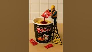 [AI] Miniature Korean Spicy Buldak Ssam Making 🌶️