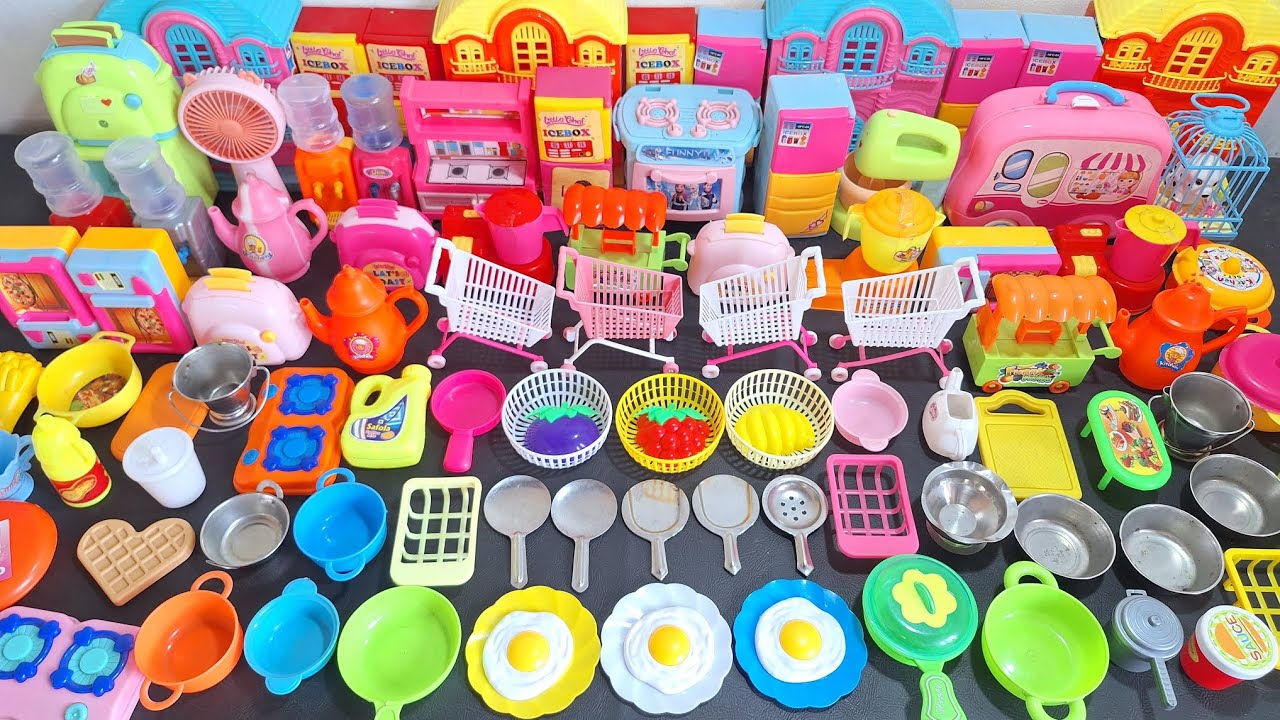 Oddly Satisfying I Unpacking kitchen set AND mini kitchen Steel accessories , ASMR sounds