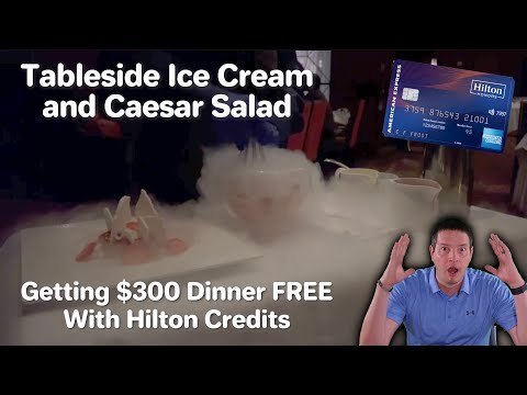 How to Pay for $300 Dinner with Hilton Credits - Watch My Tableside Dinner Service - Bull and Bear