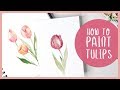 How to paint tulips in watercolor  painting tutorial