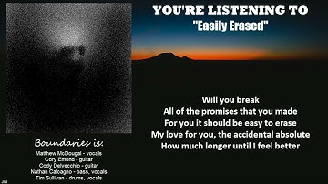 Boundaries - Easily Erased LYRIC VIDEO