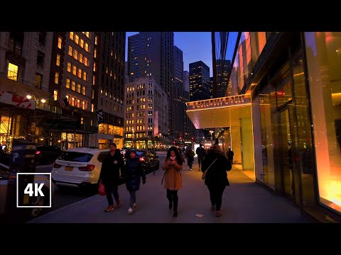 New York, الولايات المتحدة | جولة ليلية في المدينة 4K | 21 يناير 2023