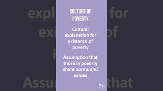 Culture of Poverty | 60 Second Sociology (Poverty, Work and Welfare)