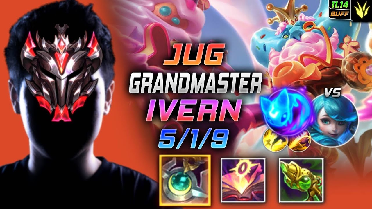 GrandMaster Ivern Jungle vs Gwen - 천상계 정글 아이번 템트리 룬 월석 콩콩이 アイバーン Иверн 翠神  埃爾文 - LOL KR 11.14