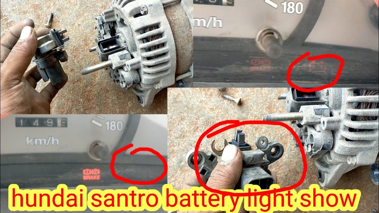 hundai santro battery not charging battery light show in dash bord YouTube