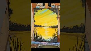 Sunset Glow - Paint with me as I follow a tutorial by Artsy Esme #artshorts #paintingideas #art