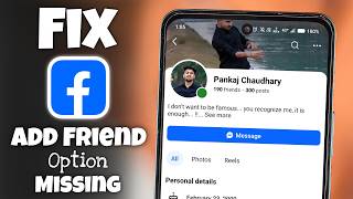 Fix Facebook Add Friend Option Missing Problem 2026 | Facebook Par Add Friend ka Option Nahi aa Raha