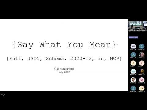 JSON Schema 2020-12 and the Contract for Context | ​Ola Hungerford | MCP Release Party - Seattle