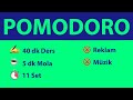 Pomodoro Tekniği - 40 dk Ders 5 dk Mola (11 Set) - Reklamsız - Müziksiz