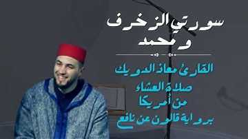 صلاة العشاء للشيخ معاذ الدويك من أمريكا | ما تيسر من سورتي الزخرف و محمد | برواية قالون عن نافع