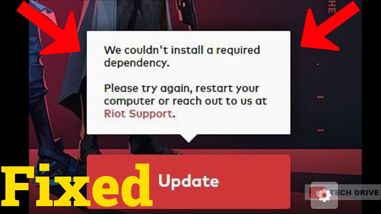 Valorant "We could'nt install a required dependency" How To Fix YouTube