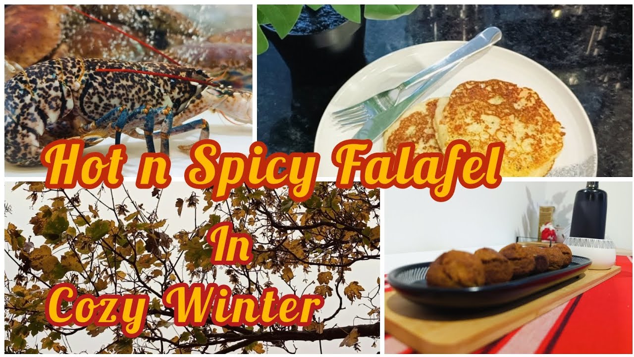 Hot n Spicy Falafel in Cozy Winter. Vegetable shopping. Afternoon coffee enjoy.