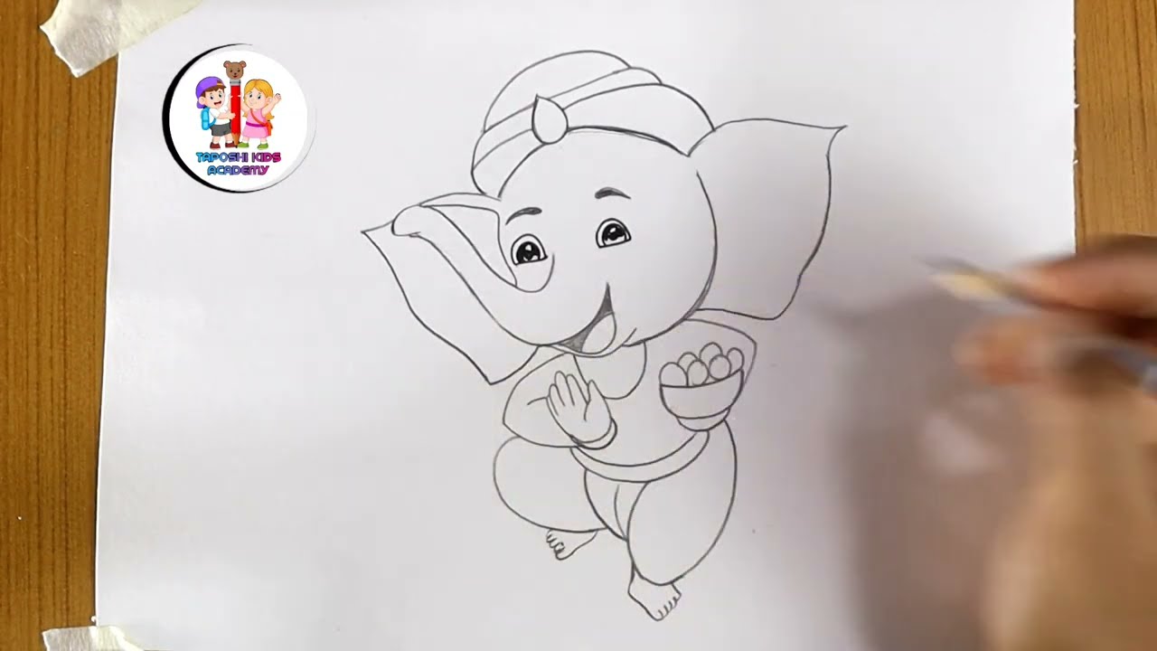 How to draw bal ganesh, Ganesh Chaturthi drawing, Happy Ganesh Chaturthi |  Cute cartoon drawings, Drawings, Ganesh art