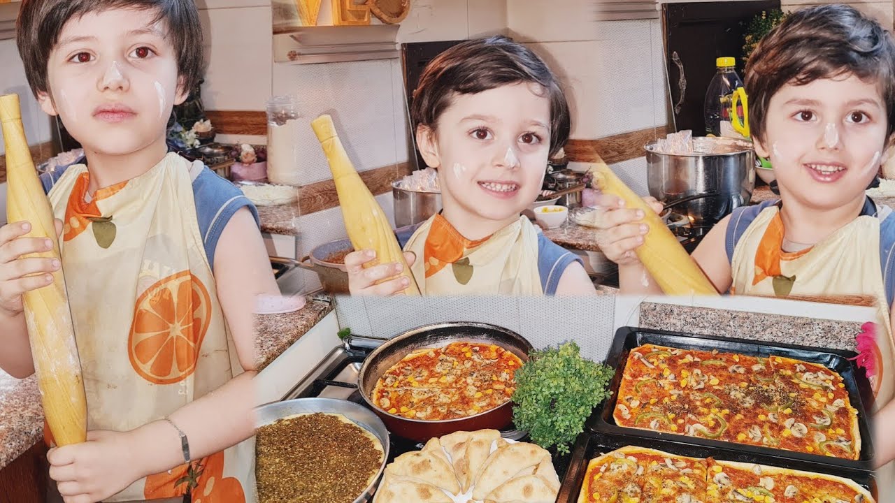 تحضيرات بيتزا🍕مع ولادي👨‍🍳حالة فوضى بالمطبخ🤦‍♀️فطاير بيتزاوسبانغ وزعتر🥟تغيير ديكور صالة🔄#viral #fypシ 