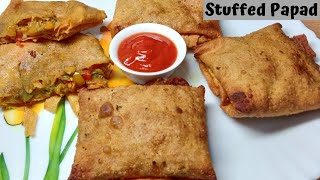 Stuffed Papad Recipe | Paneer Masala Stuffed Papad | Snacks Recipe