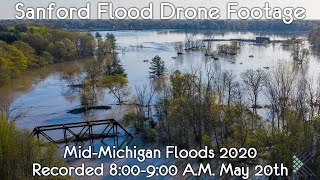 Mid-Michigan Floods: Sanford Dam Failure Flood, Downtown Bridges Underwater Tittabawassee River PT1