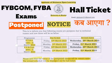 IDOL Exam Postponed 2023 FYBA | FYBCOM | IDOL Mumbai university