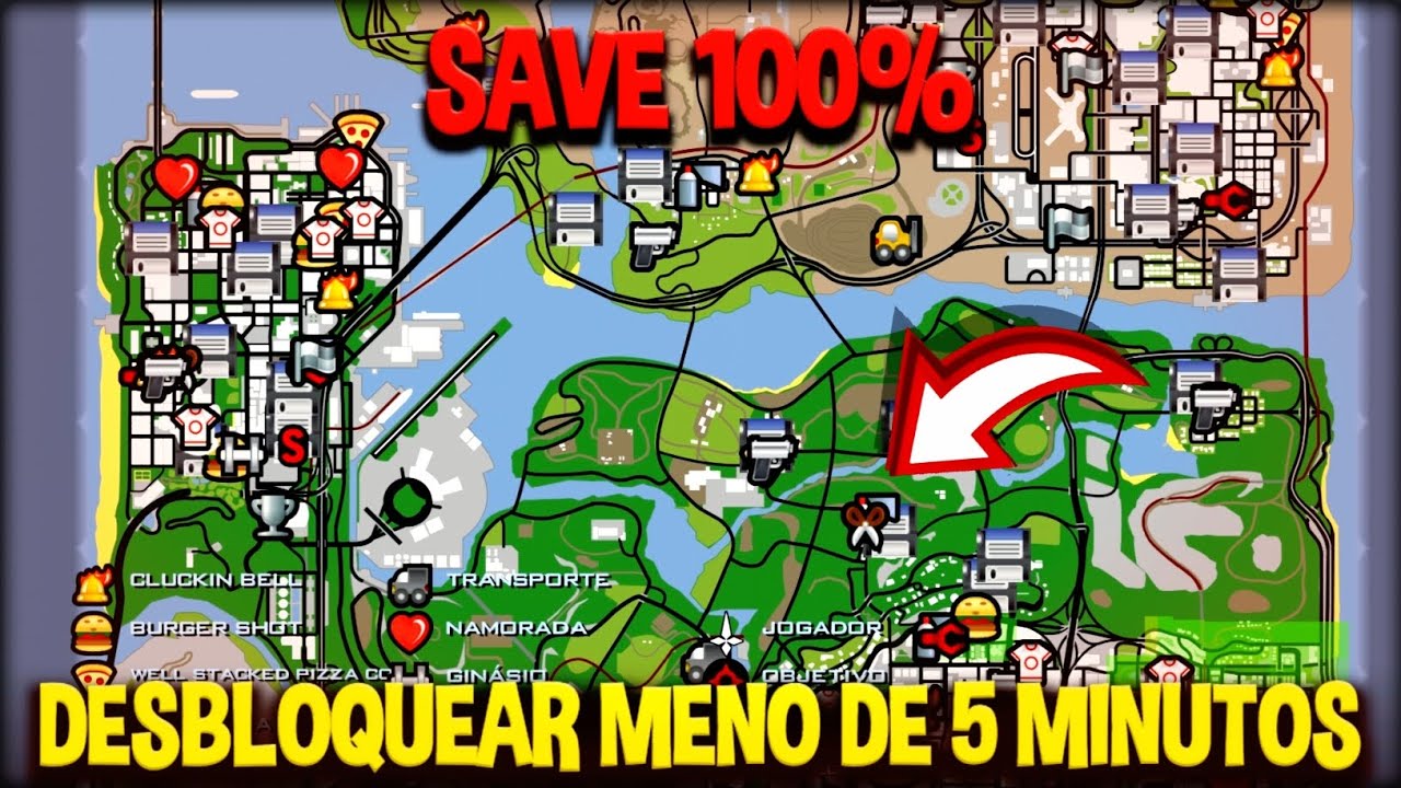 COMO DESBLOQUEAR TODO MAPA DO GTA SAN ANDREAS - SEM MISSÕES 